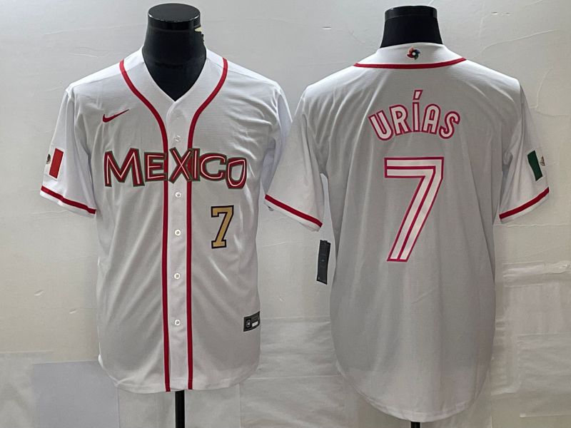 Men 2023 World Cub Mexico #7 Urias White Nike MLB Jersey48->more jerseys->MLB Jersey